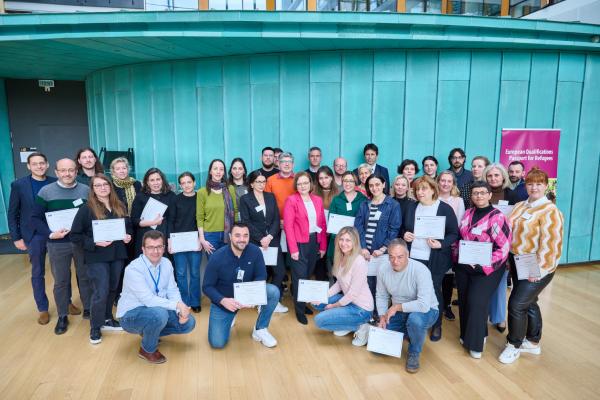 Group photograph of participants in a European Qualifications Passport for Refugees (EQPR) training day