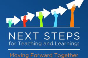 Cover of NF Publication Next Steps, showing arrows held in sequence indicating progress