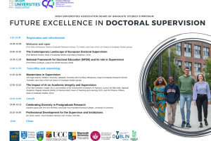Agenda for the symposium event titled Future Excellence in Doctoral Supervision