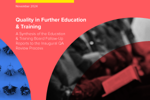 A cropped image of the cover of the report Quality in Further Education & Training