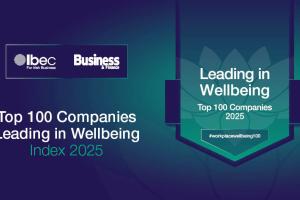 alt="Top 100 Companies Leading in Wellbeing 2025."